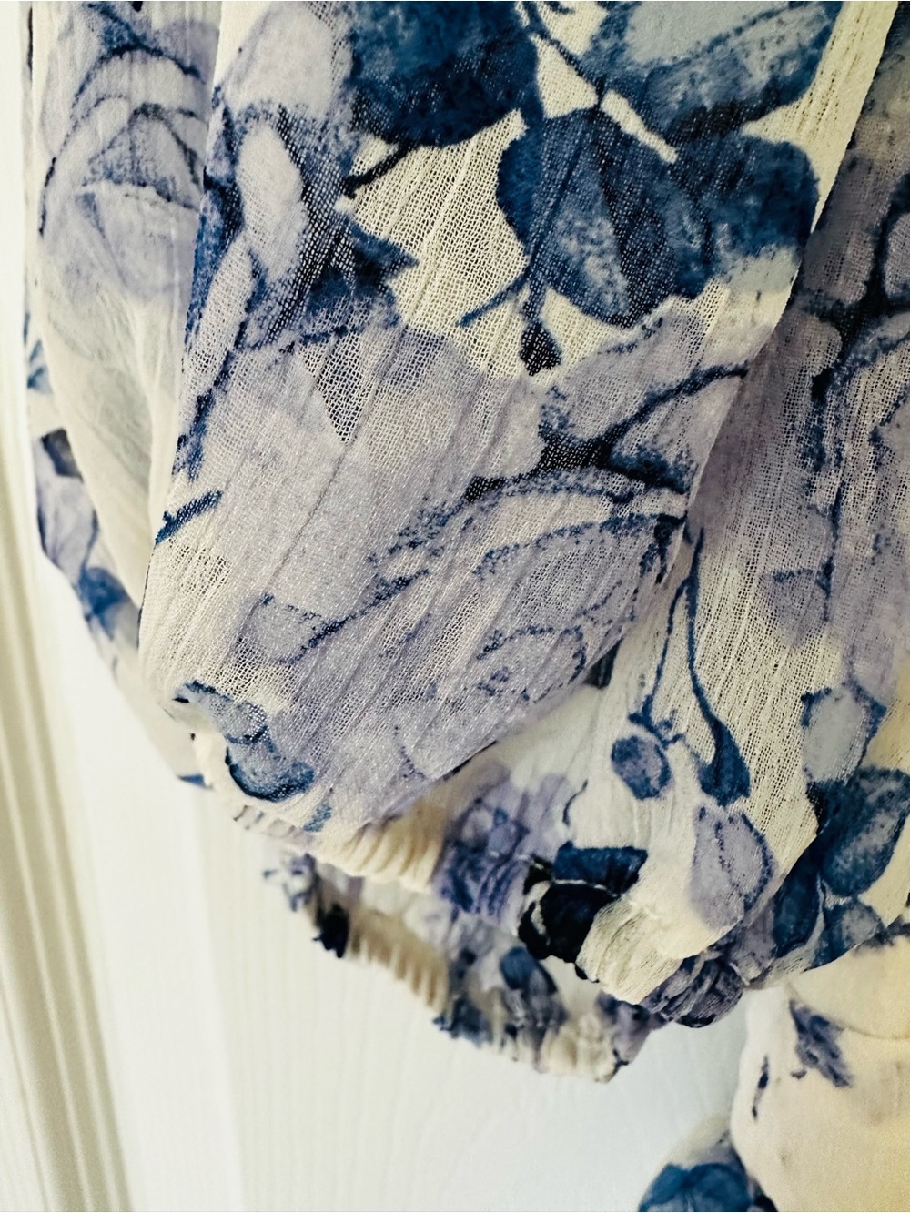 Altar’d State blue floral tiered mini dress XS puff sleeves - Picture 8 of 13